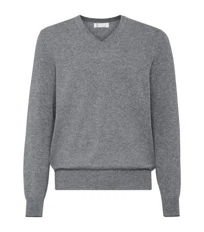 BRUNELLO CUCINELLI CASHMERE V-NECK SWEATER