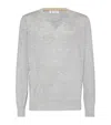 Brunello Cucinelli Cashmere And Silk Lightweight Sweater In Gray