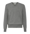 Brunello Cucinelli Cashmere V-neck Sweater In Grey