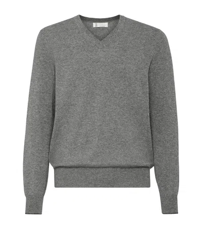 BRUNELLO CUCINELLI CASHMERE V-NECK SWEATER