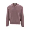 Brunello Cucinelli Cashmere Man Sweater Mauve Size 40 Cashmere In Purple