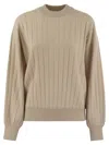 Brunello Cucinelli Women Cashmere V-neck Sweater With Necklace