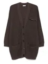 Brunello Cucinelli Longline Cashmere Cardigan Featuring Pockets In Brown