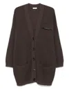 Brunello Cucinelli Longline Cashmere Cardigan Featuring Pockets In Brown