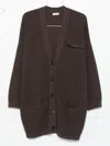 Brunello Cucinelli Longline Cashmere Cardigan Featuring Pockets In Brown