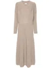Brunello Cucinelli Ribbed-knit Maxi Dress In Brown