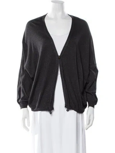 Pre-owned Brunello Cucinelli Cashmere V-neck Blouse In Gray