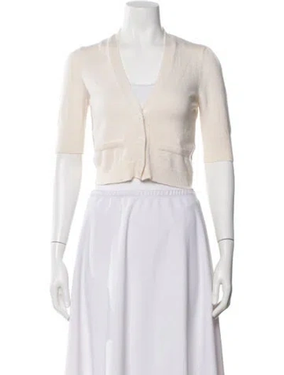 Pre-owned Brunello Cucinelli Cashmere V-neck Button-up Top In Neutral