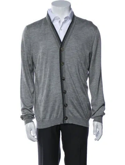 Pre-owned Brunello Cucinelli Cashmere V-neck Cardigan In Gray