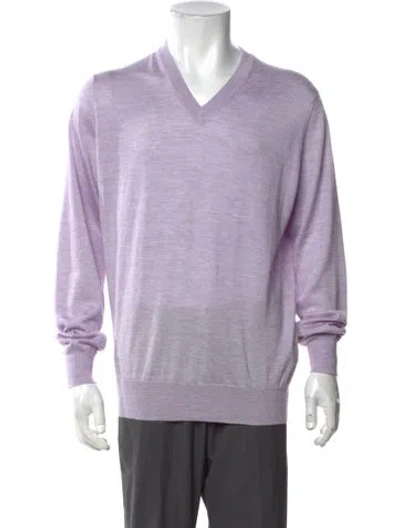 Pre-owned Brunello Cucinelli Cashmere V-neck Cardigan W/ Tags In Purple