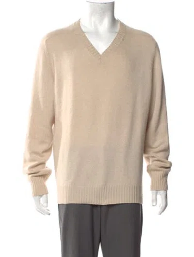 Pre-owned Brunello Cucinelli Cashmere V-neck Pullover In Neutral