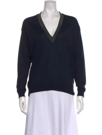 Pre-owned Brunello Cucinelli Cashmere V-neck Sweater In Black
