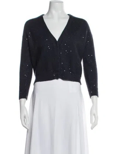 Pre-owned Brunello Cucinelli Cashmere V-neck Sweater In Black