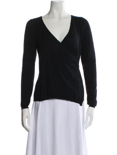 Pre-owned Brunello Cucinelli Cashmere V-neck Sweater In Black