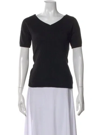 Pre-owned Brunello Cucinelli Cashmere V-neck Sweater In Black