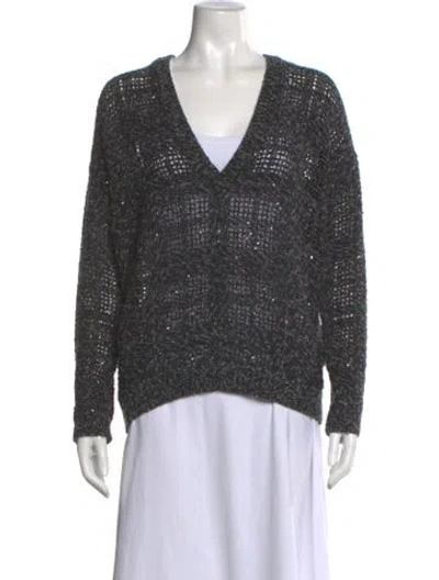 Pre-owned Brunello Cucinelli Cashmere V-neck Sweater In Black