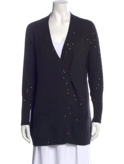 Pre-owned Brunello Cucinelli Cashmere V-neck Sweater In Blue