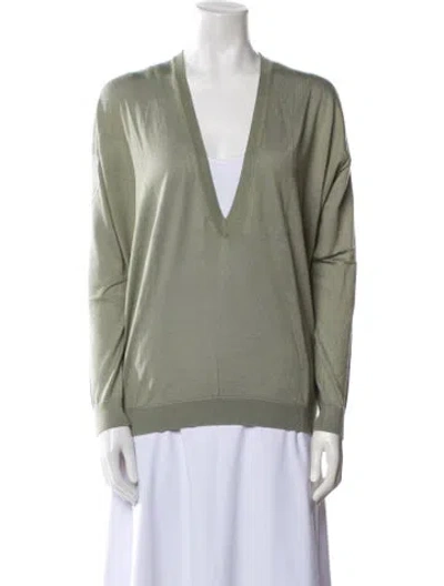 Pre-owned Brunello Cucinelli Cashmere V-neck Sweater In Blue