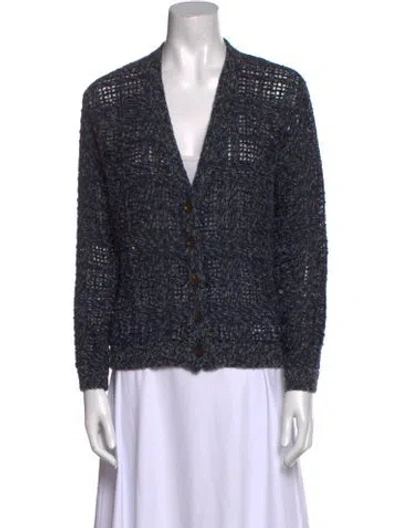 Pre-owned Brunello Cucinelli Cashmere V-neck Sweater In Blue