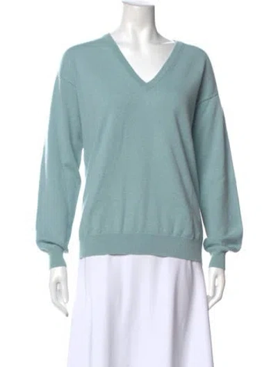 Pre-owned Brunello Cucinelli Cashmere V-neck Sweater In Blue