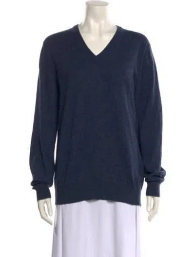 Pre-owned Brunello Cucinelli Cashmere V-neck Sweater In Blue
