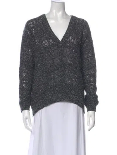 Pre-owned Brunello Cucinelli Cashmere V-neck Sweater In Blue