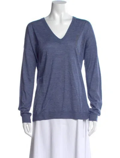 Pre-owned Brunello Cucinelli Cashmere V-neck Sweater In Blue