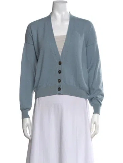 Pre-owned Brunello Cucinelli Cashmere V-neck Sweater In Blue