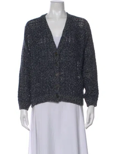 Pre-owned Brunello Cucinelli Cashmere V-neck Sweater In Blue