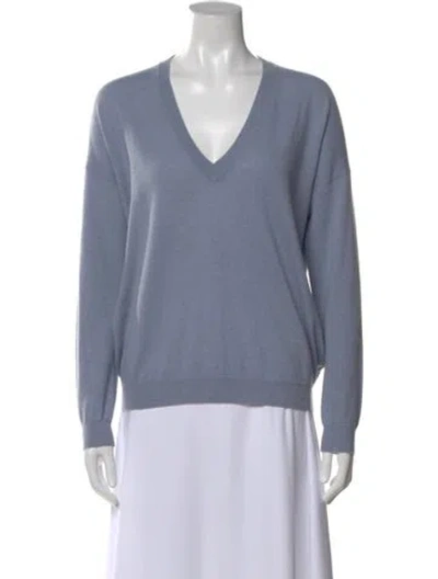 Pre-owned Brunello Cucinelli Cashmere V-neck Sweater In Blue