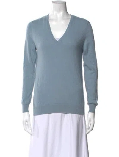 Pre-owned Brunello Cucinelli Cashmere V-neck Sweater In Blue