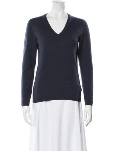Pre-owned Brunello Cucinelli Cashmere V-neck Sweater In Blue