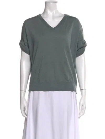 Pre-owned Brunello Cucinelli Cashmere V-neck Sweater In Blue