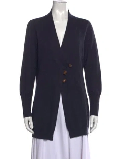 Pre-owned Brunello Cucinelli Cashmere V-neck Sweater In Blue