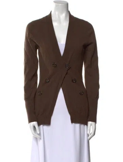 Pre-owned Brunello Cucinelli Cashmere V-neck Sweater In Brown