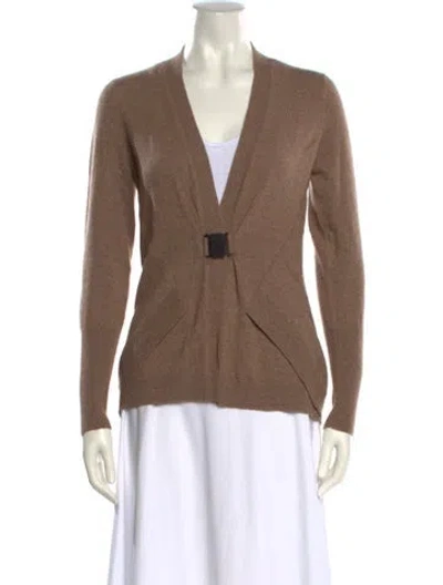 Pre-owned Brunello Cucinelli Cashmere V-neck Sweater In Brown