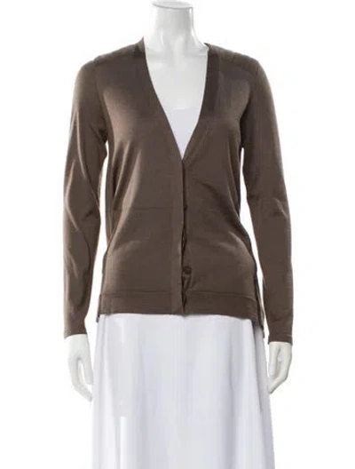 Pre-owned Brunello Cucinelli Cashmere V-neck Sweater In Brown