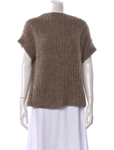 Pre-owned Brunello Cucinelli Cashmere V-neck Sweater In Brown