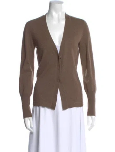 Pre-owned Brunello Cucinelli Cashmere V-neck Sweater In Brown