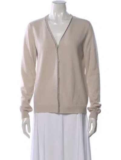 Pre-owned Brunello Cucinelli Cashmere V-neck Sweater In Brown