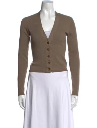 Pre-owned Brunello Cucinelli Cashmere V-neck Sweater In Brown