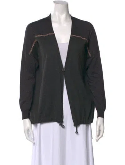 Pre-owned Brunello Cucinelli Cashmere V-neck Sweater In Gray