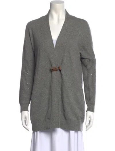 Pre-owned Brunello Cucinelli Cashmere V-neck Sweater In Gray