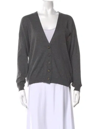 Pre-owned Brunello Cucinelli Cashmere V-neck Sweater In Gray