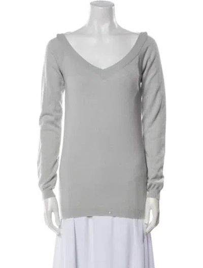 Pre-owned Brunello Cucinelli Cashmere V-neck Sweater In Gray