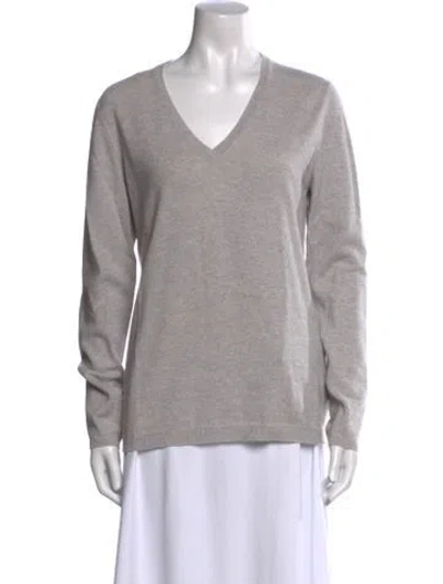 Pre-owned Brunello Cucinelli Cashmere V-neck Sweater In Gray
