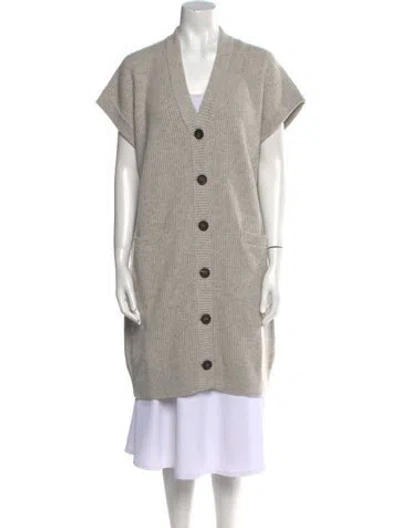 Pre-owned Brunello Cucinelli Cashmere V-neck Sweater In Gray