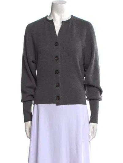 Pre-owned Brunello Cucinelli Cashmere V-neck Sweater In Gray