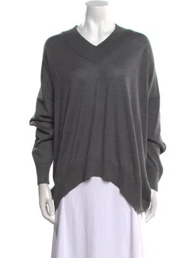 Pre-owned Brunello Cucinelli Cashmere V-neck Sweater In Gray