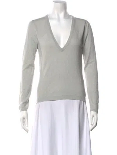 Pre-owned Brunello Cucinelli Cashmere V-neck Sweater In Gray